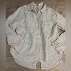 Anthropologie Cloth & Stone Beige Linen Shirt